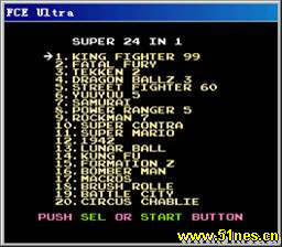 fc/nes游戏 24合1