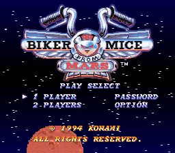 sfc游戏 火星老鼠赛车(美)Biker Mice from Mars (U)
