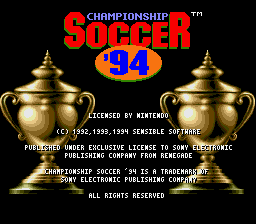 sfc游戏 冠军足球赛94(美)(M4)Championship Soccer '94 (U) (M4)