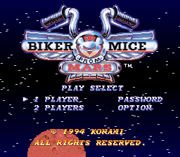 sfc游戏 火星老鼠赛车(欧)Biker Mice from Mars (E)