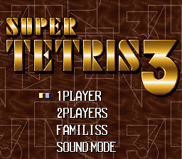 sfc游戏 超级俄罗斯方块3(日)Super Tetris 3 (J)