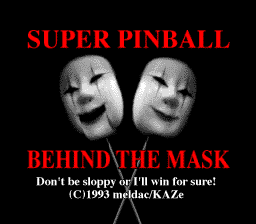 sfc游戏 面具后的弹珠台(日)Super Pinball - Behind the Mask (J)