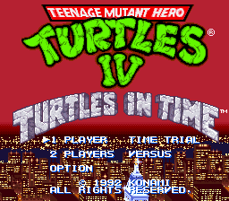 sfc游戏 忍者龟4(欧)Teenage Mutant Hero Turtles IV - Turtles in Time (E)