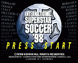 n64游戏 国际超级明星足球98[美]International Superstar Soccer '98 (USA)