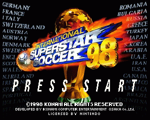 n64游戏 国际超级明星足球98[欧]International Superstar Soccer '98 (Europe)