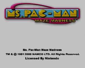 n64游戏 吃豆小姐[美]Ms. Pac-Man - Maze Madness (USA)